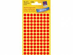 Etiket Avery neon r&Atilde;&cedil;d &Atilde;&tilde;8mm 3177 416stk/pak