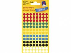 Etiket Avery ass. farver &Atilde;&tilde;8mm 3090 416stk/pak