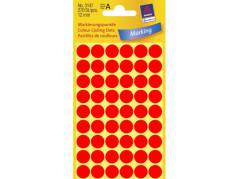 Etiket Avery neon r&Atilde;&cedil;d &Atilde;&tilde;12mm 3147 270stk/pak