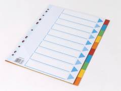 Faneblad Q-Line A4 10-delt karton m/kartonforblad