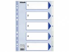 Register PP Esselte A4 1-5 m/hvid kartonforblad