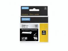 Labeltape DYMO Rhino poly perm 12mmx5,5m sort p&Atilde;&yen; klar