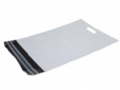 Forsendelsesposer PE hvid 400x600mm m/h&aring;ndtag 100st/pak