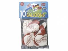 Balloner runde med flag 10stk/pak