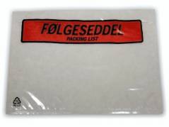 F&Atilde;&cedil;lgeseddellommer 165x122mm m/tryk f&Atilde;&cedil;lgeseddel 1000stk/kar