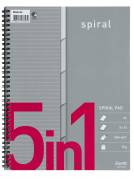 Kollegieblok Bantex m/spiral A4+ 5in1 linjeret 5x15ark