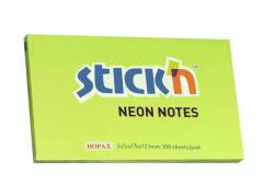 Notes Stick'N NEON gr&oslash;n 76x127mm 100blade