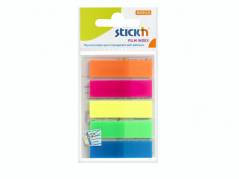 Indeksfaner Stick'N PP 5 ass. neon farver 45x12mm 5x25stk/pak