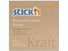 Notes Stick'N Kraftblock brun 76x76mm 100blade genbrug