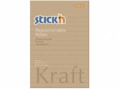 Notes Stick'N Kraftblock brun 150x101mm m/linier 100blade