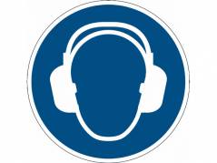 Advarselsklisterm&Atilde;&brvbar;rke Anvend h&Atilde;&cedil;rebeskyttelse &Atilde;&tilde;43cm 0,4mm bl&Atilde;&yen;/hvid