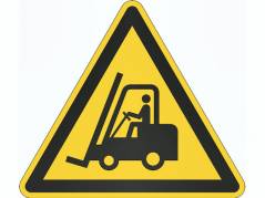 Advarselsklisterm&Atilde;&brvbar;rke Hold &Atilde;&cedil;je med trucks &Atilde;&tilde;43cm 0,4mm gul/sort