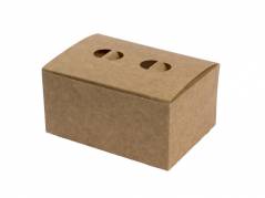 &AElig;ske m/2 huller brun 130x93x64mm u/perforering 400stk/pak