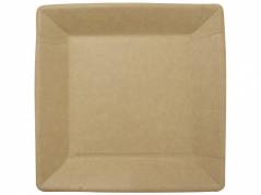 Tallerken frokost pap 23x23cm brun 50stk/pak