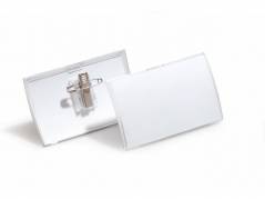 Navneskilt CLICK FOLD m/n&Atilde;&yen;l og klemme 54x90mm