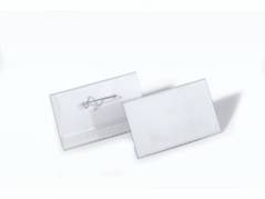 Navneskilt m/n&aring;l robust plast 40x75mm 100stk/pak