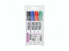 Marker WERA ass. permanent rund spids 2mm 4stk/pak