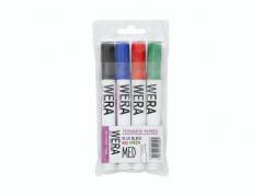 Marker WERA ass. permanent kantet spids 1-4mm 4stk/pak