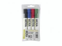 Whiteboardmarker WERA ass. kantet spids 1-4mm 4stk/pak