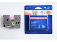 Labeltape Brother TZe-MQP35 12mmx8m hvid p&Atilde;&yen; pink