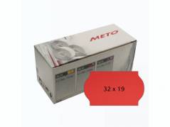 Etiket Meto 32x19mm neon r&Atilde;&cedil;d permanent lim 2 1000stk/rul