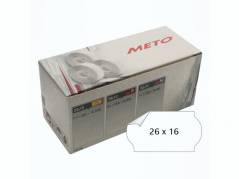 Etiket Meto 26x16mm hvid nonperm. lim 1 1200stk/rul