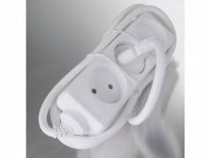 Stik 3-vejs (D) 3m kabel hvid