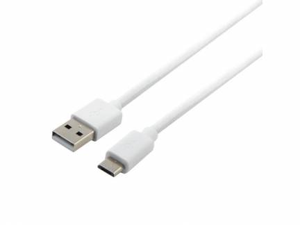 Kabel USB-A MicroUSB 3m hvid