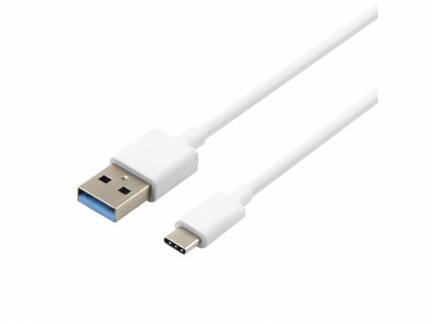 Kabel USB-A 3.0 USB-C 3.1 1m hvid