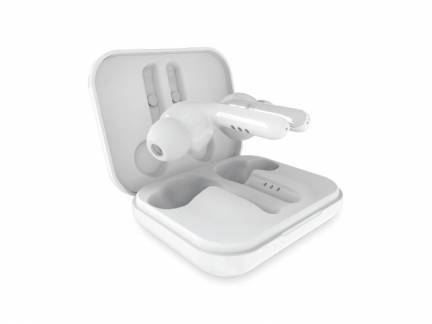 Headset Bluetooth Twins Pro m/opladningsbase hvid