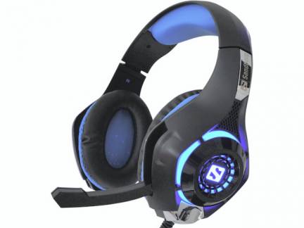 Headset Gaming Twister sort/ blå m/farveskiftende LED lys