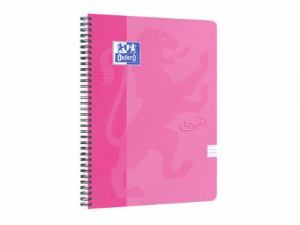 Notesbog Oxford TOUCH A4+ pink kvadreret 90g