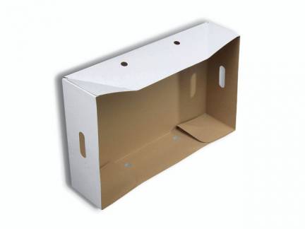 Kassel&Atilde;&yen;g karton hvid/brun 581x381x158mm 30stk/pak