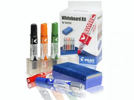 Whiteboard kit Pilot 5 penne, holder, visker