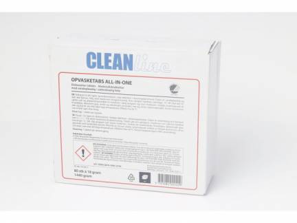 Opvasketabs Cleanline All-in-one 80stk Svanemærket