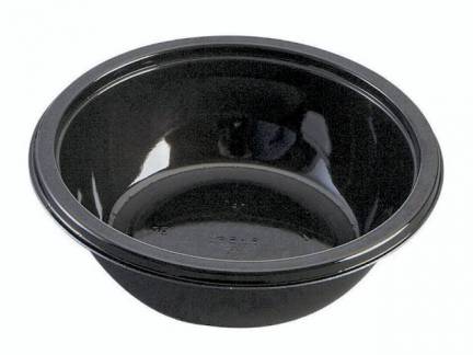 Plast bakke Cpet rund sort 280ml 648stk/kar C0124-1c