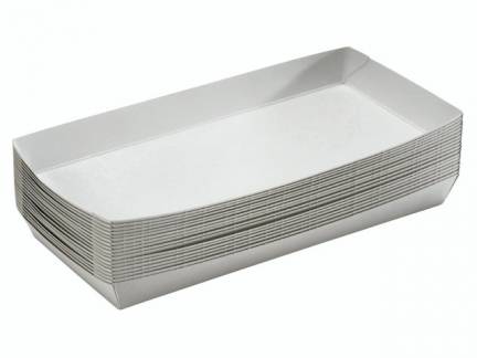 P&Atilde;&cedil;lsebakke m/kant 200x90x20mm hvid u/tryk 5x100stk/pak