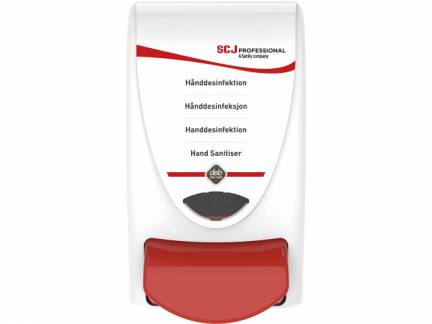 Dispenser Deb Skin Care Sanitise hvid/r&Atilde;&cedil;d t/1l patron