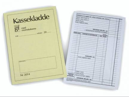 Kassekladde gul 2014 32 blade 14x20,5cm 10stk/pak