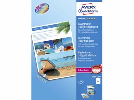 Fotopapir laser A4 200g glossy premium 2-siders 200ark/pak