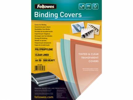 Plastforside til indbinding Fellowes PP klar 500mic 50stk/pak