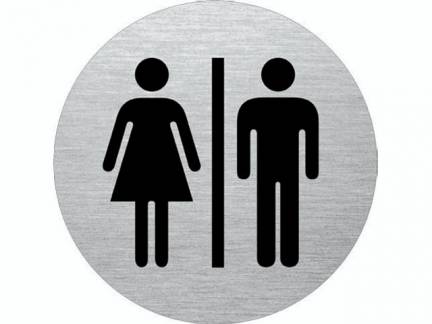 Skilt D & H toilet &Atilde;&tilde;:75mm aluminium