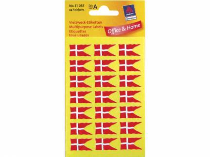 Etiket Avery flag dansk 12x22mm 84stk/pak