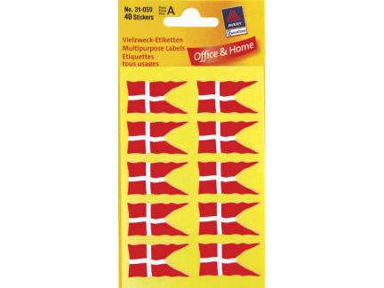 Etiket Avery flag dansk 18x34mm 40stk/pak