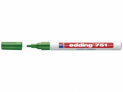 Paint marker Edding 751 permanent grøn rund spids 1-2mm
