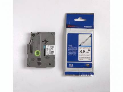 Labeltape Brother HSe-221 8,8mmx1,5m sort p&Atilde;&yen; hvid flex