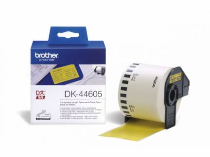Label Brother gul DK-44605 62mmx30,48m aftagelig papir