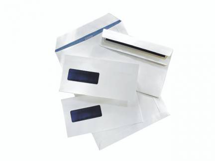 Kuverter m/rude hvid 110x220mm M65 90g Mailman 13378 DS 100stk/pak
