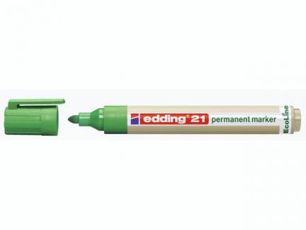 Marker Edding 21 ECOLINE grøn perm. 1,5-3mm rund spids