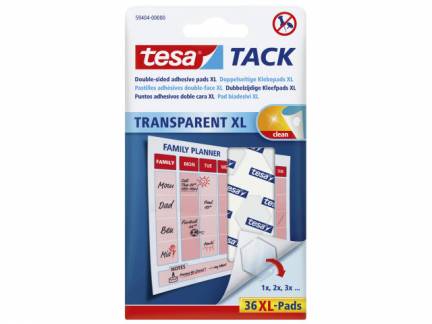 Brikker tesa Tack XL dobbeltkl&Atilde;&brvbar;bende transp. 36stk/pak